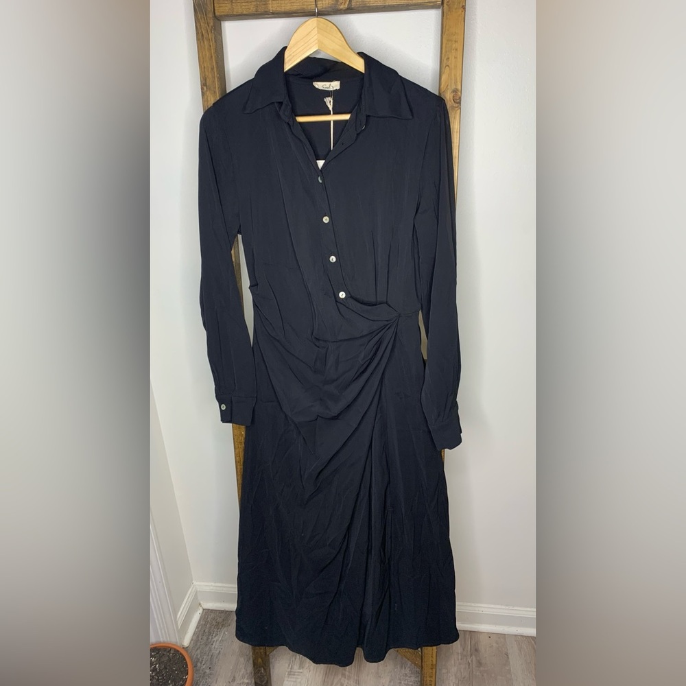 Easel Black Button Top Dress